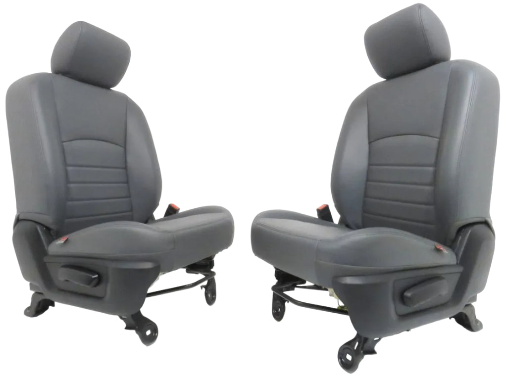 2009-2018 Dodge Ram Front Seats Pair, OEM Work Grade Gray Vinyl Manual LH RH