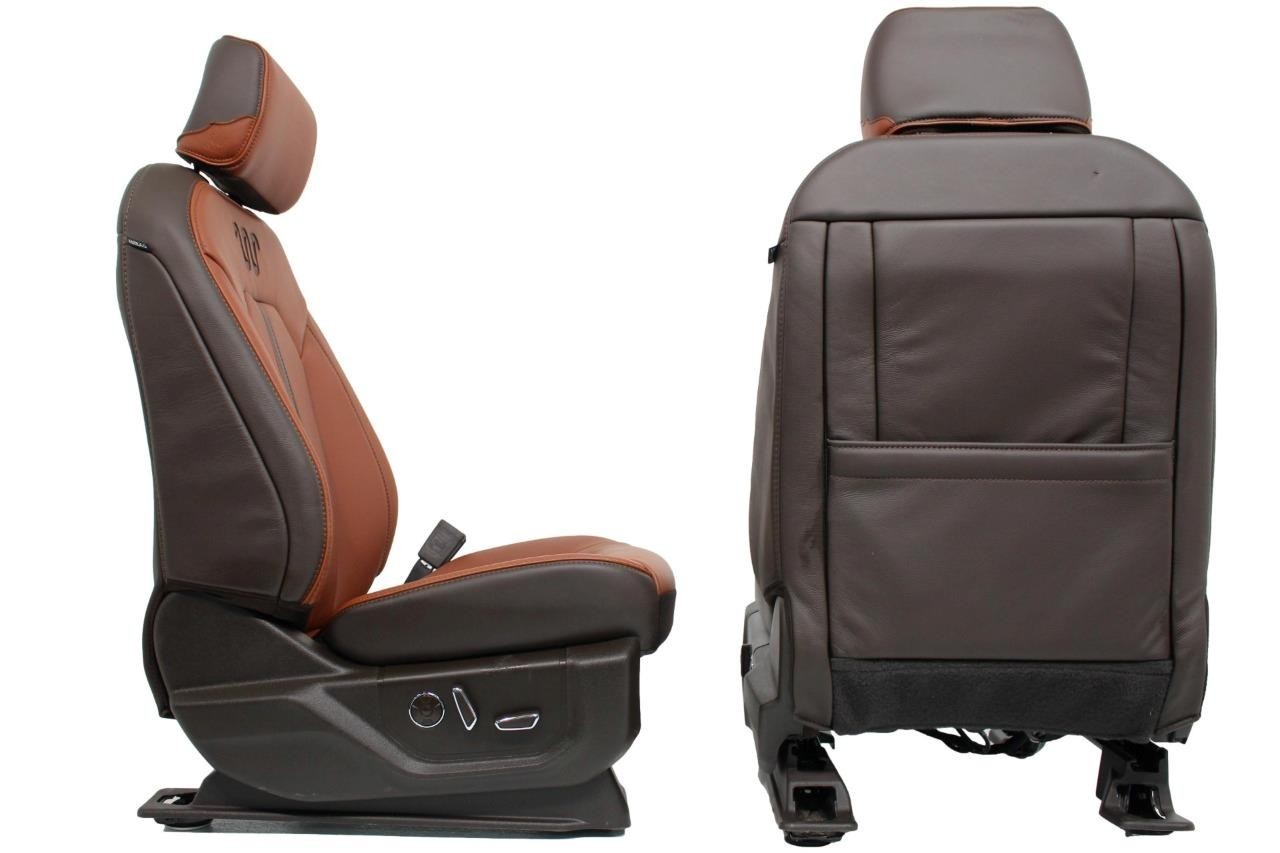 2015 - 2022 Ford F150 Super Duty Front Seats, King Ranch OEM Brown Leather