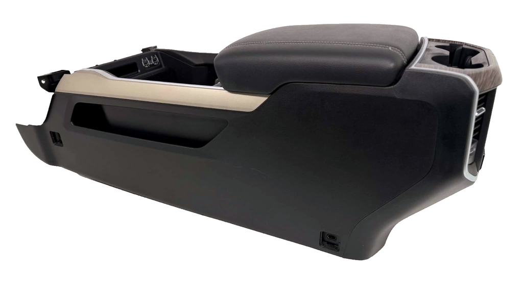 2019 - 2026 DT Ram 1500 Center Console, Black Leather, Light Bronze Trim