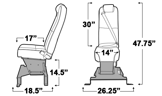Mercedes Sprinter Jump Seat w/ Quick-Release Base & Integrated 3-Point Seatbelt