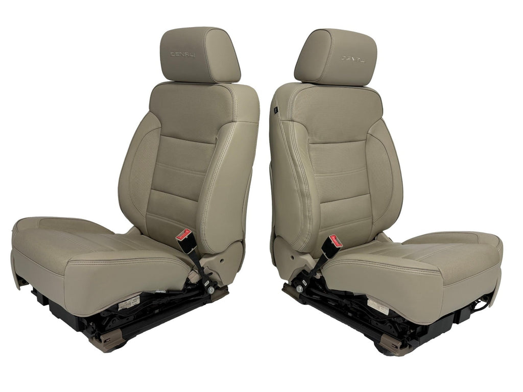 2015 - 2016 GMC Yukon Denali Front Seats, Shale Leather Heated Cooled, Fits OBS