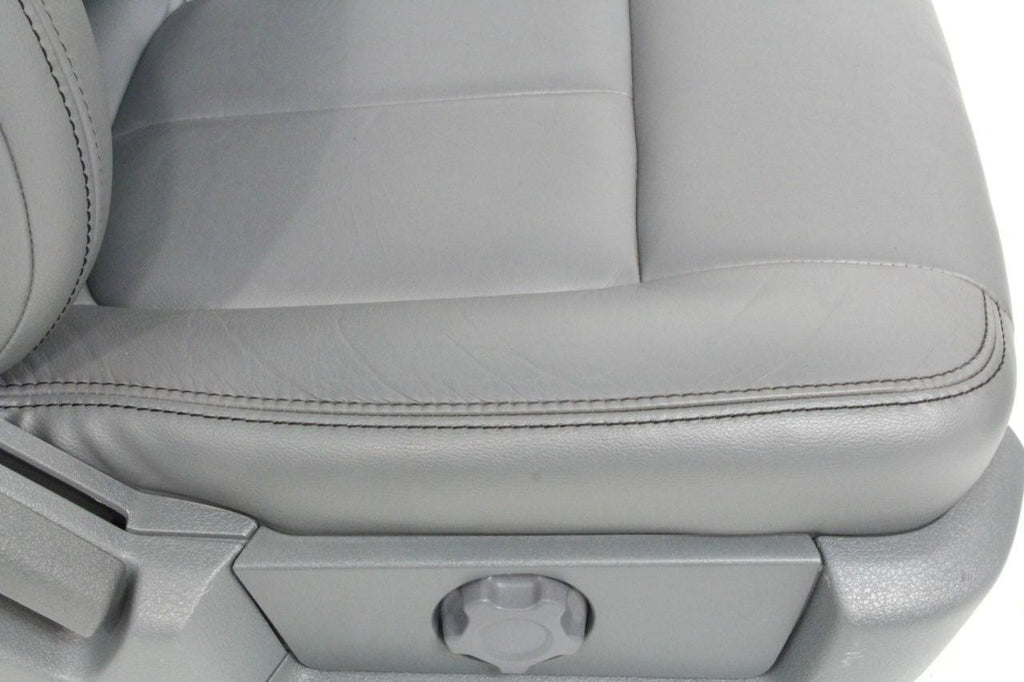 2009 - 2014 Ford F150 Front Seats, XLT Steel Gray Leather w/ Power Driver Seat