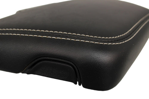 2015-2023 Dodge Challenger OEM Center Console Lid Armrest Black w/ Silver Stitch