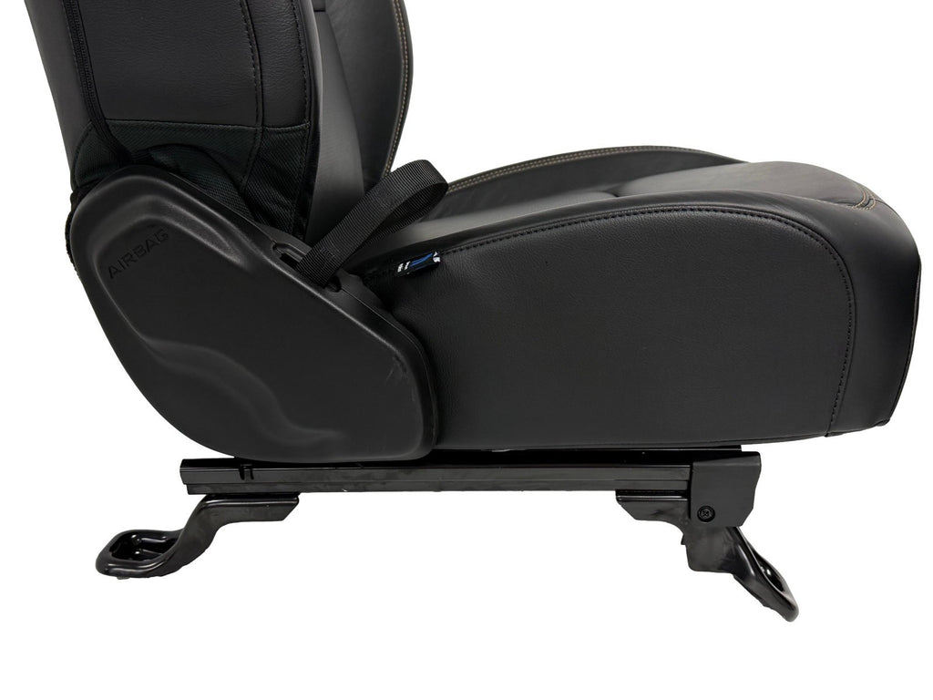 2018 - 2026 Jeep Wrangler JL Seats Set, 2-Door MOPAR Black Leather Orange Stitch