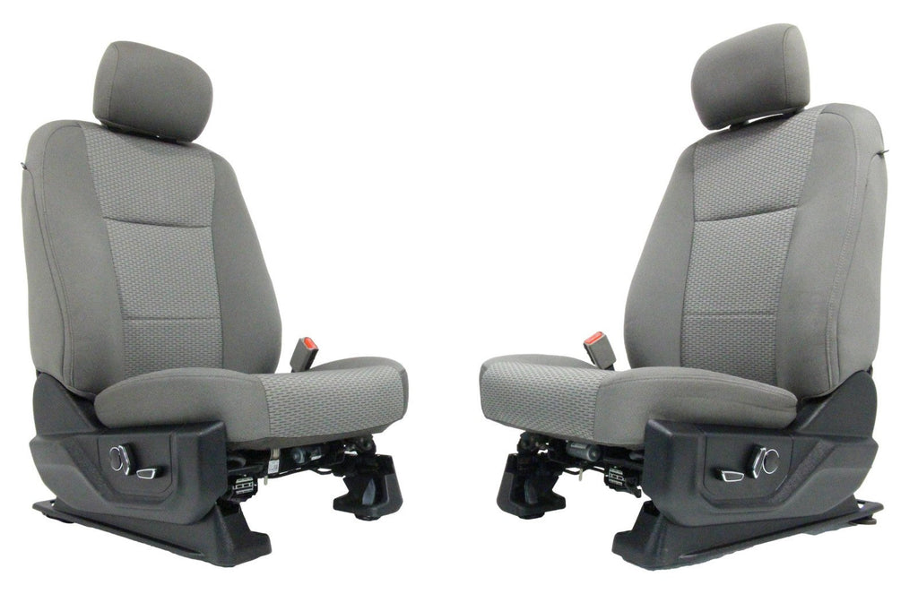 2015 - 2022 Ford F150 Super Duty Front Seats, XLT Power Earth Gray Cloth Heated