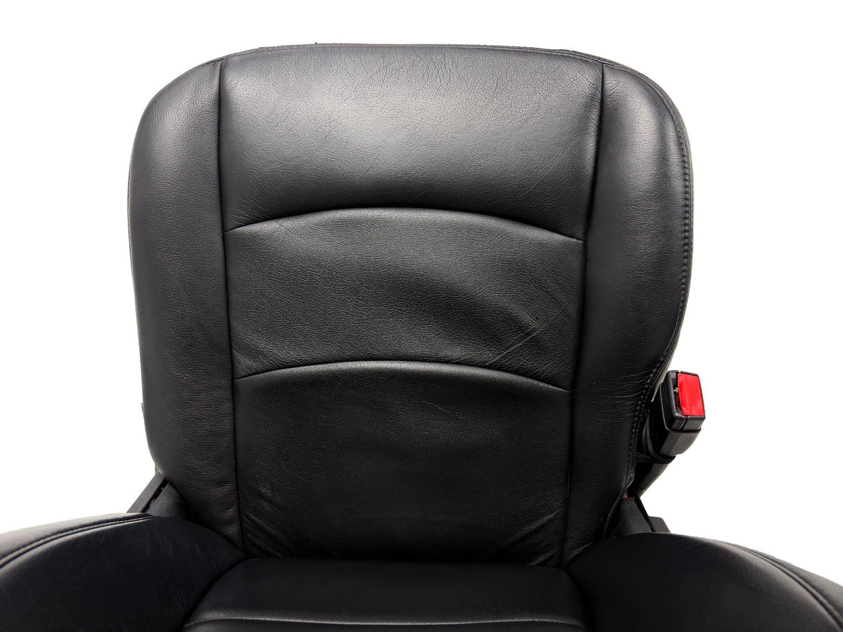 2002 - 2018 Dodge Ram Seats Set, Crew Cab Katzkin Black Leather Powered Heated