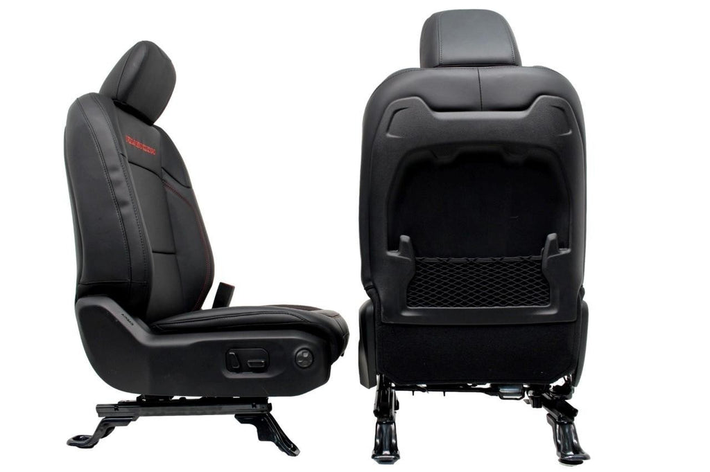 18 - 26 Jeep JL JLU JT Wrangler Front Seats, Rubicon Black Nappa Leather w/ Red