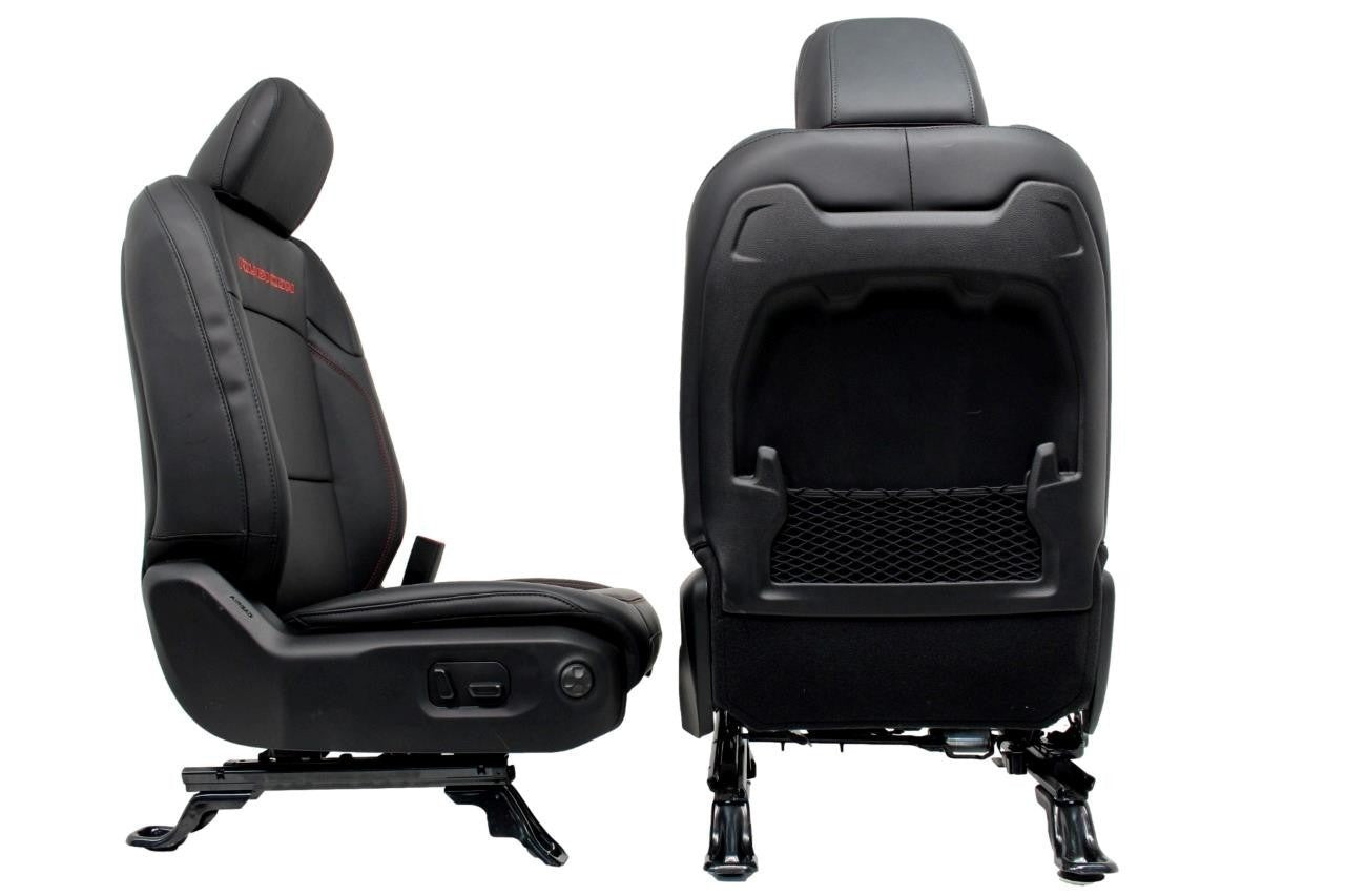 18 - 26 Jeep JL JLU JT Wrangler Front Seats, Rubicon Black Nappa Leather w/ Red