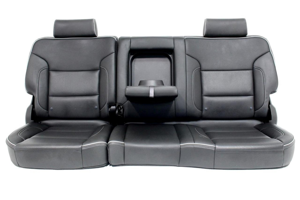 2014 - 2019 Sierra Chevy Silverado Seats Set, High Country Power Black Leather