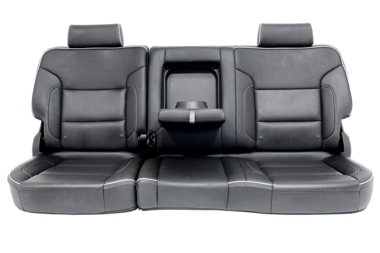 2014 - 2019 Sierra Chevy Silverado Seats Set, High Country Power Black Leather
