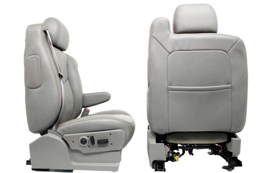 99-06 Chevy Silverado Sierra Tahoe Yukon Seats, Pewter Gray Leather Power Heated
