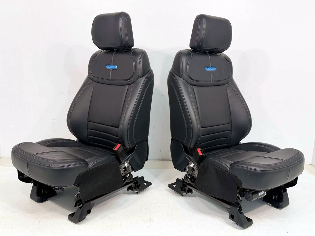 2021 - 2026 F-150 Super Duty Platinum Front Seats, Black Leather Gray Massaging
