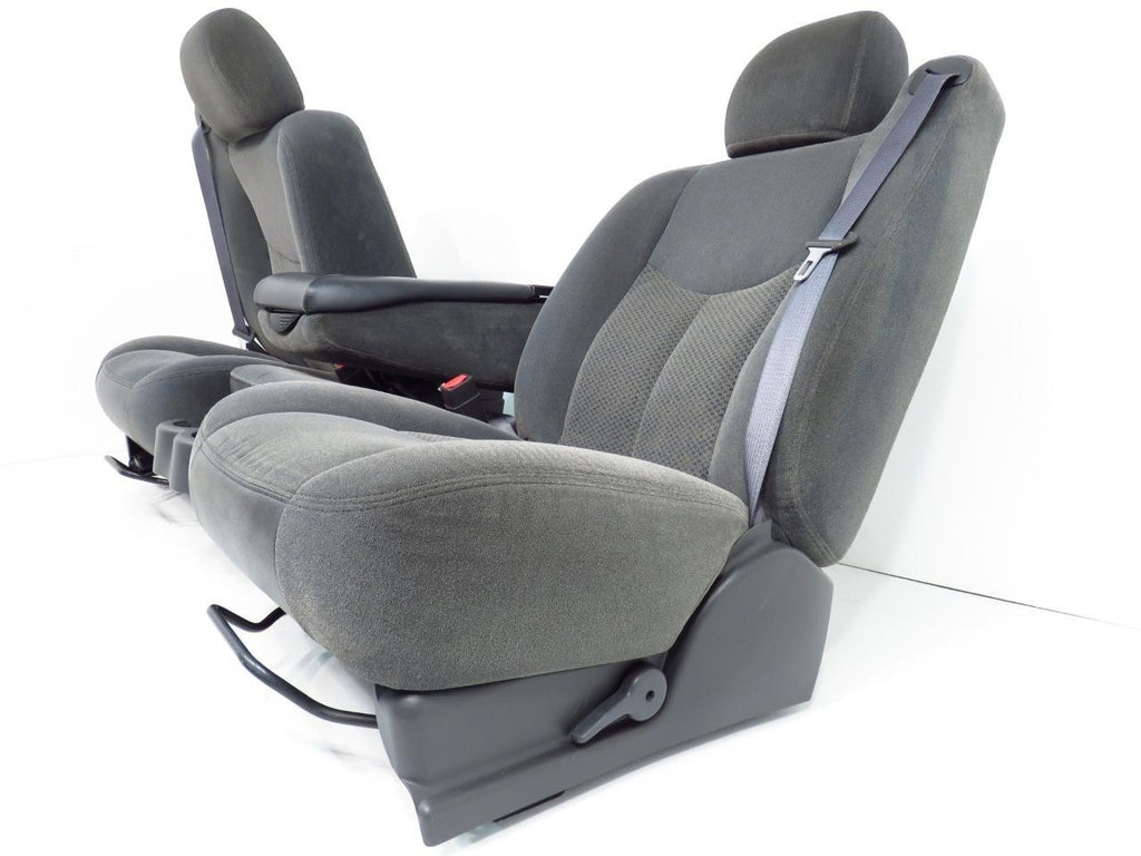 1999 - 2006 Chevy Silverado Seats, Split Front Bench Seat, Dark Gray Cloth OEM