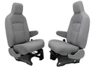 Ford Econoline Front Bucket Seats, Gray Cloth w/ Folding Armrests, Fits 1997+
