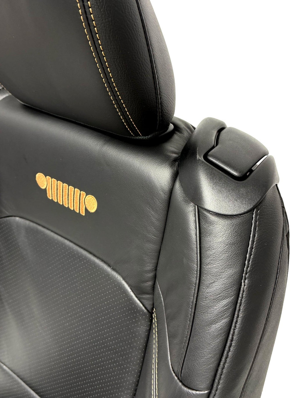 2018 - 2026 Jeep Wrangler JL Seats Set, 2-Door MOPAR Black Leather Orange Stitch