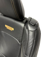 2018 - 2026 Jeep Wrangler JL Seats Set, 2-Door MOPAR Black Leather Orange Stitch