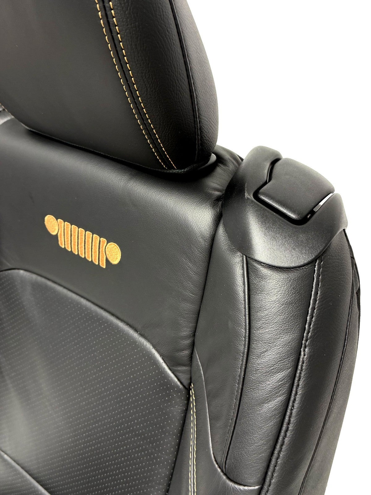 2018 - 2026 Jeep Wrangler JL Seats Set, 2-Door MOPAR Black Leather Orange Stitch