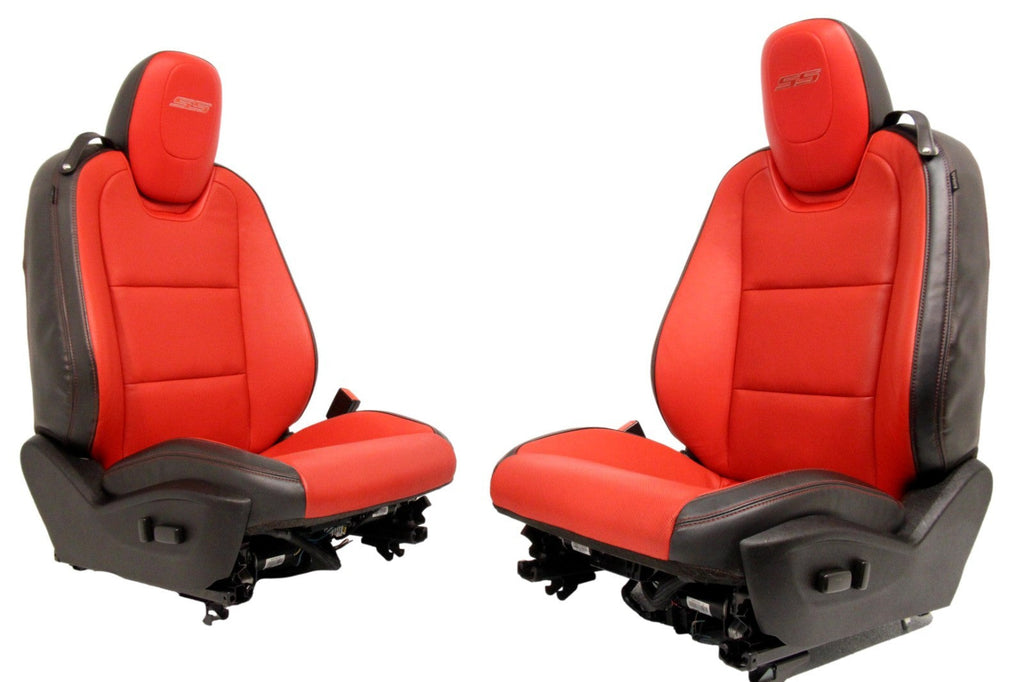 2010 - 2015 Chevrolet Camaro SS Front Seats, Inferno Orange Leather Heated 2SS