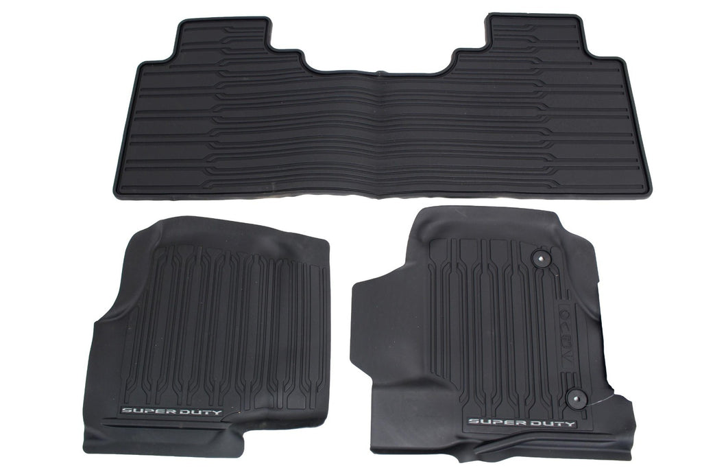 2023 - 2026 Ford Super Duty Genuine OEM All Weather Mats 3pc Crew Cab Tray Style