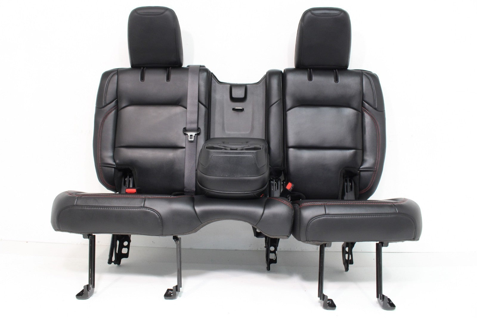 2018 - 2026 Jeep Wrangler Seats Set, JKU 4Dr Rubicon Black Nappa Leather w/ Red