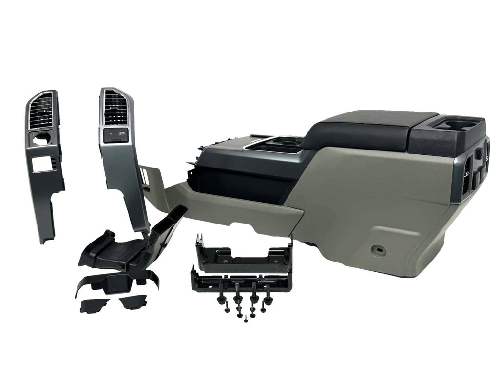 15-22 F150 Super Duty Center Console & Install Kit w/o Shifter Gray Leather XLT