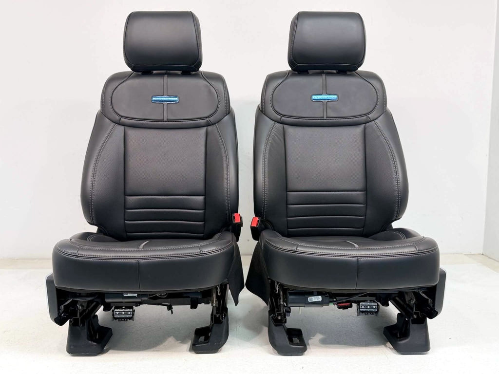 2021 - 2026 F-150 Super Duty Platinum Seats Set, Black Leather Gray Massaging