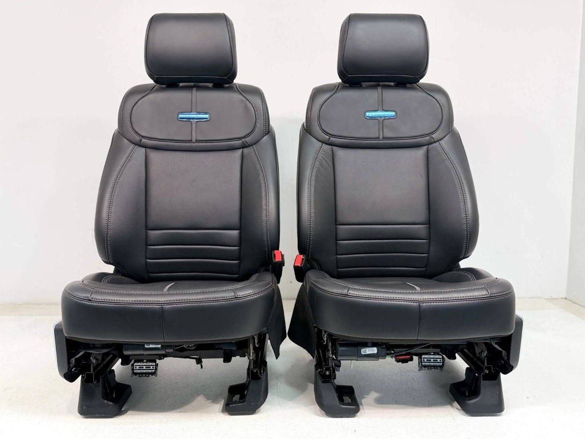 2021 - 2026 F-150 Super Duty Platinum Seats Set, Black Leather Gray Massaging