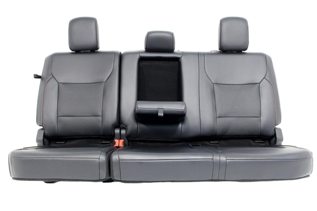 2021 - 2026 Ford F150 Super Duty Rear Seats, Crew Cab Black Leather Lariat Brown