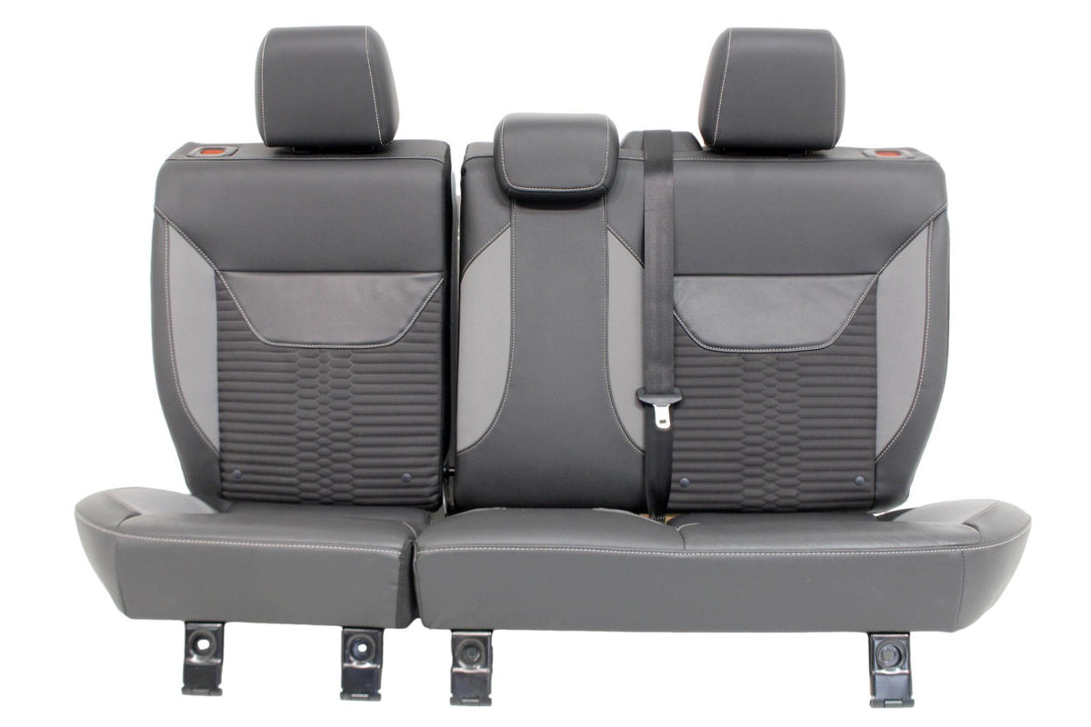 2012 - 2018 Ford Focus ST Recaro Rear Seats, Black Leather Smoke Gray Cloth