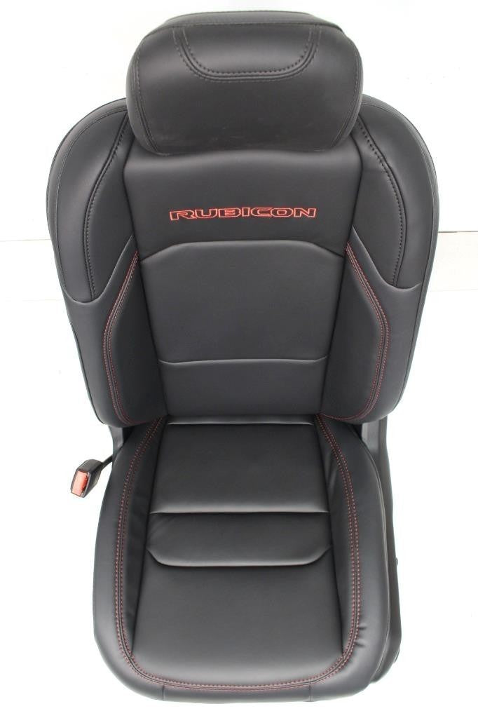 18 - 26 Jeep JL JLU JT Wrangler Front Seats, Rubicon Black Nappa Leather w/ Red
