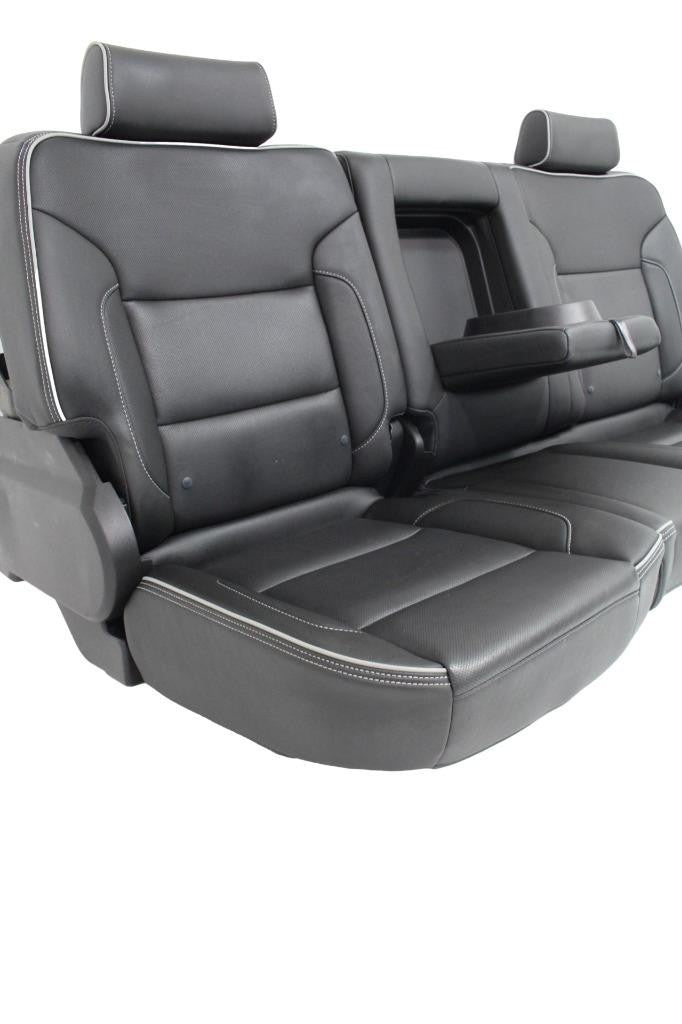 2014 - 2019 Sierra Chevy Silverado Seats Set, High Country Power Black Leather