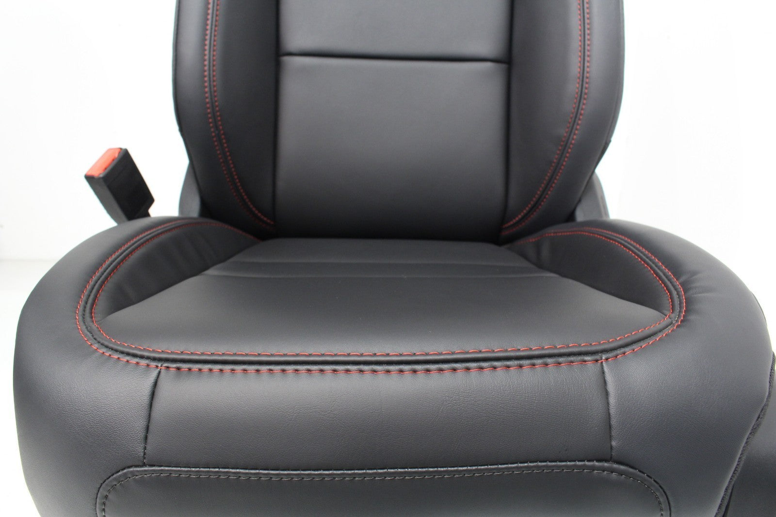 2018 - 2026 Jeep Wrangler Seats Set, JKU 4Dr Rubicon Black Nappa Leather w/ Red