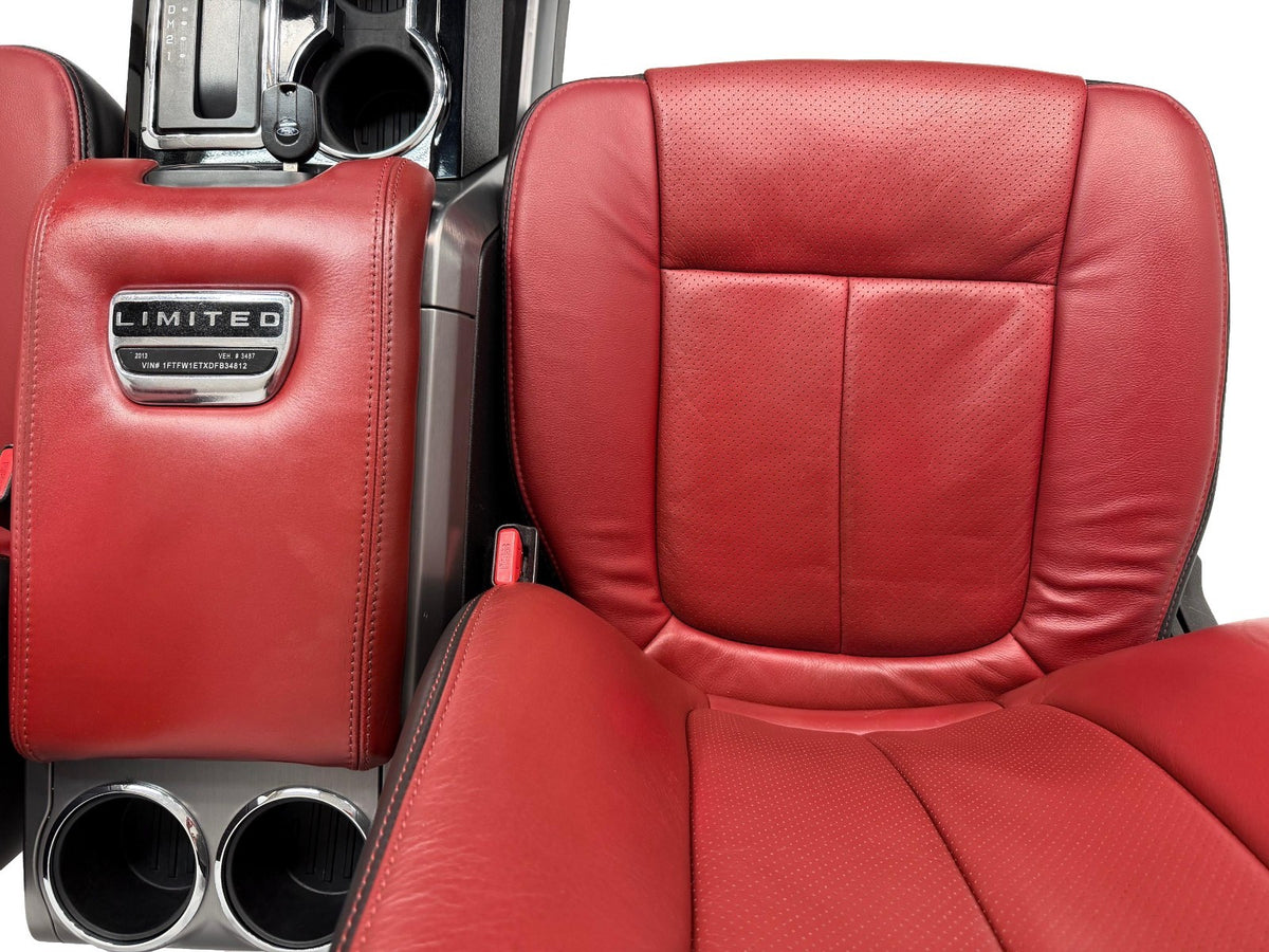 2009-2014 Ford F150 Limited Interior, OEM Red Leather Seats Console Door Panels