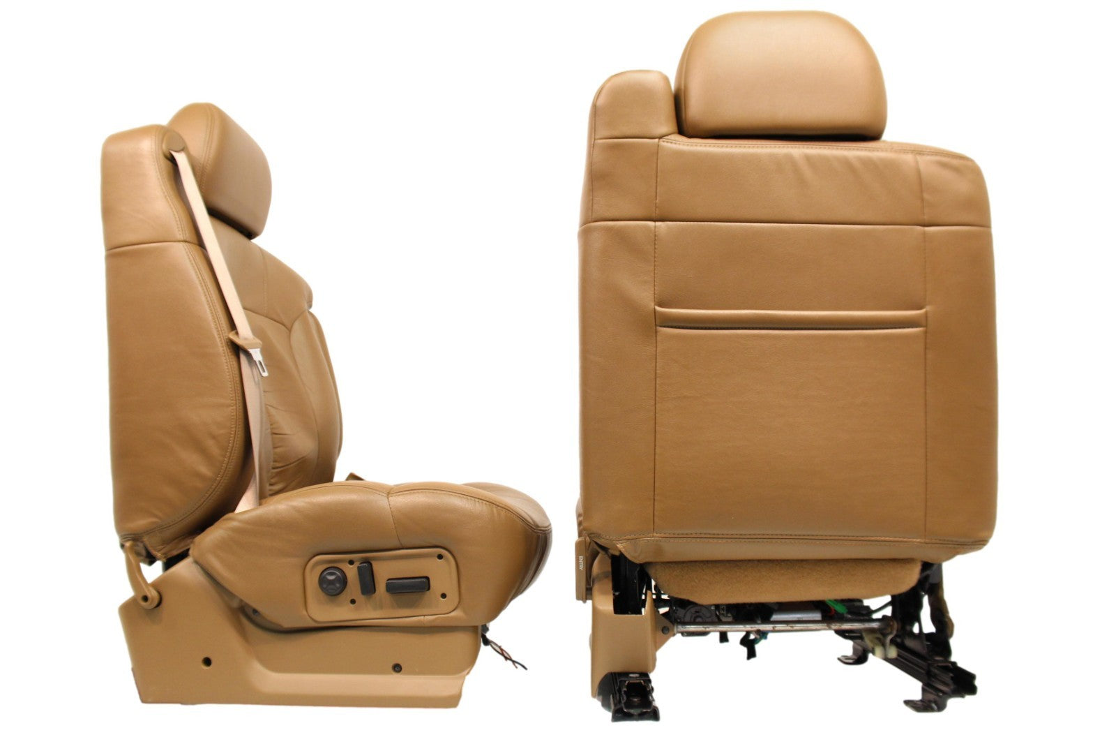 1999 - 2002 Chevy Silverado Sierra Bucket Seats, Oak Tan Leather Power Heat