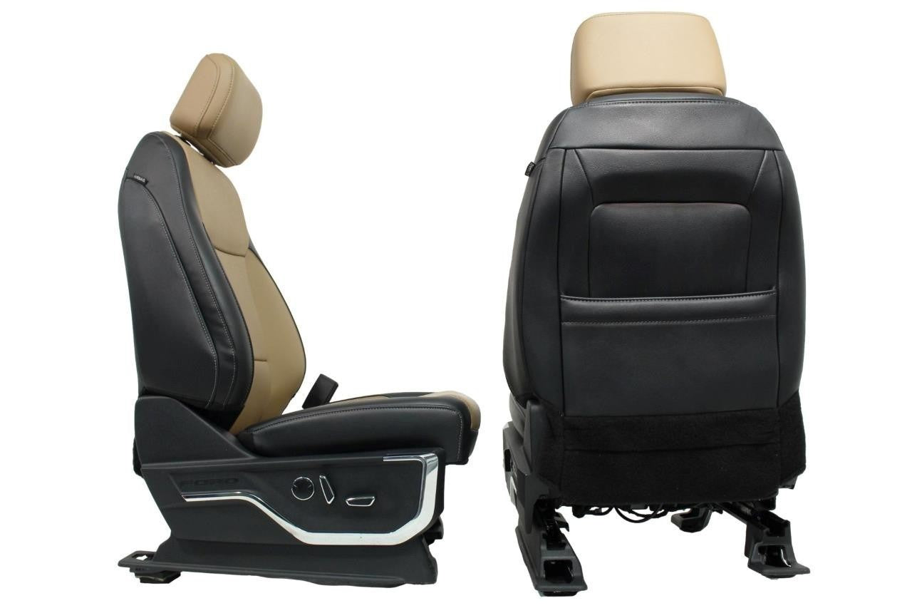 2021+ Ford F150 Super Duty Front Seats, Lariat Leather Baja Tan Heat Cool OEM
