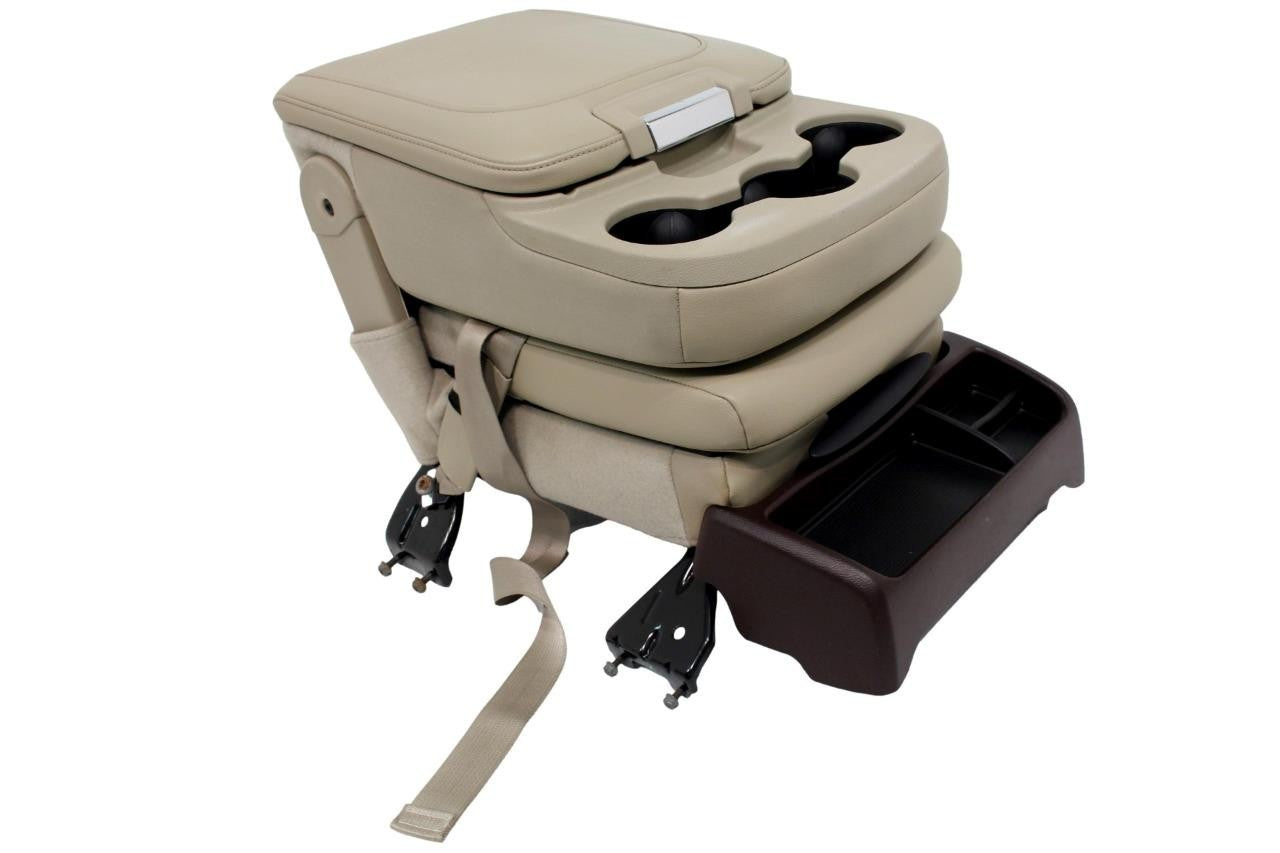 2013 - 2018 Ram Center Jump Seat, Tan Leather Laramie, w/ Install Kit & Trim OEM
