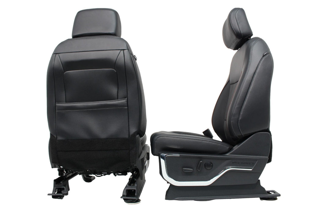 2021+ Ford F150 Super Duty Front Seats, Lariat Sport Black Leather Brown OEM