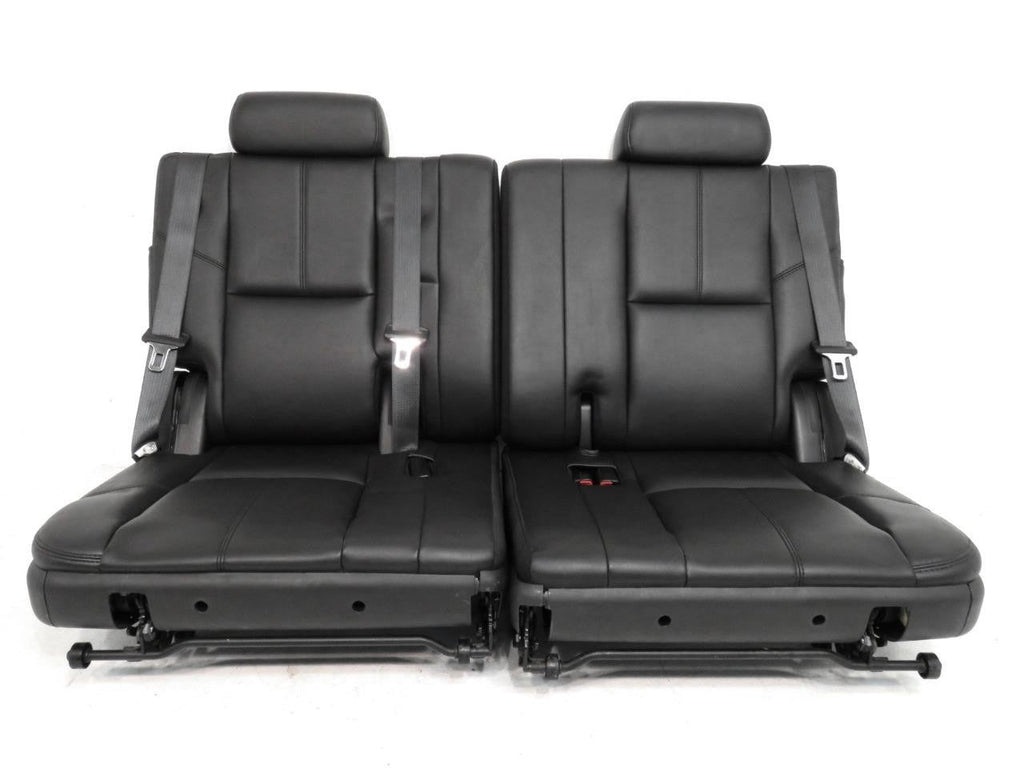 2007 - 2014 GMC Yukon Chevy Suburban Tahoe Third Row Seat, LT Black Leather Pair