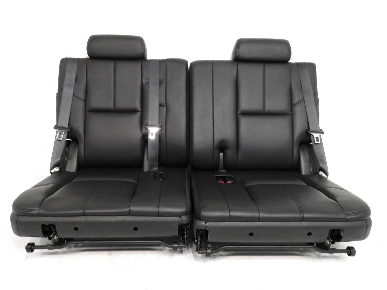 2007 - 2014 GMC Yukon Chevy Suburban Tahoe Third Row Seat, LT Black Leather Pair