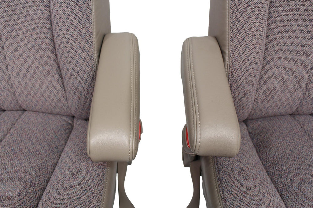 GMC Savana Chevy Express Van Front Bucket Seats, Neutral Tan Cloth 1997 - 2014