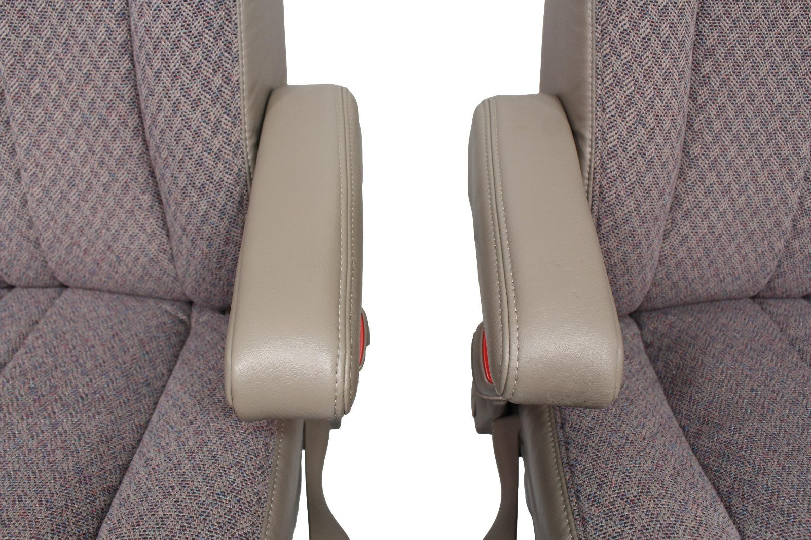GMC Savana Chevy Express Van Front Bucket Seats, Neutral Tan Cloth 1997 - 2014