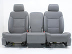 2014 - 2019 Sierra Chevy Silverado Front Seats Set, Work Truck Bench Gray Vinyl