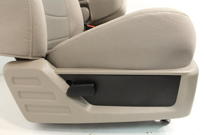 1999-2010 Ford Super Duty Stone Gray Cloth Bucket Seats with Folding Jump Seat