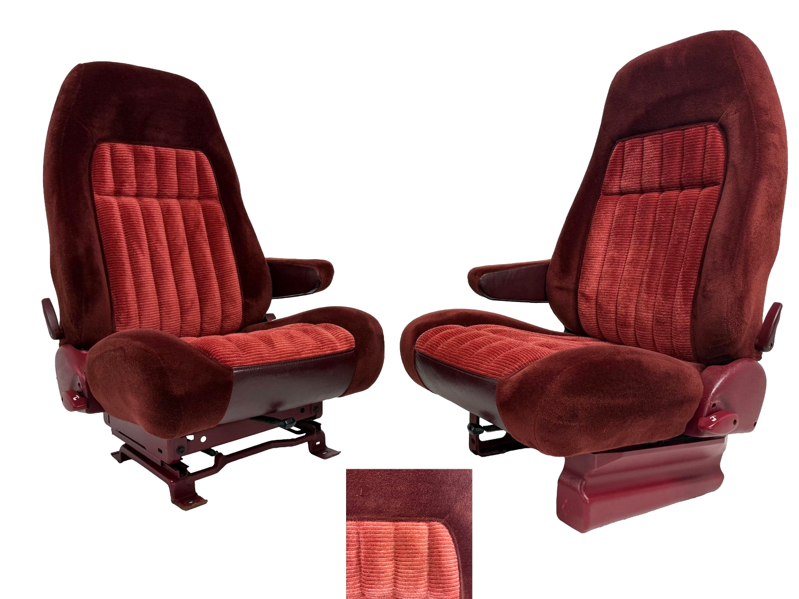88-94 Chevy GMC Silverado Suburban C/K OBS Front Seats, Captains Chairs Red