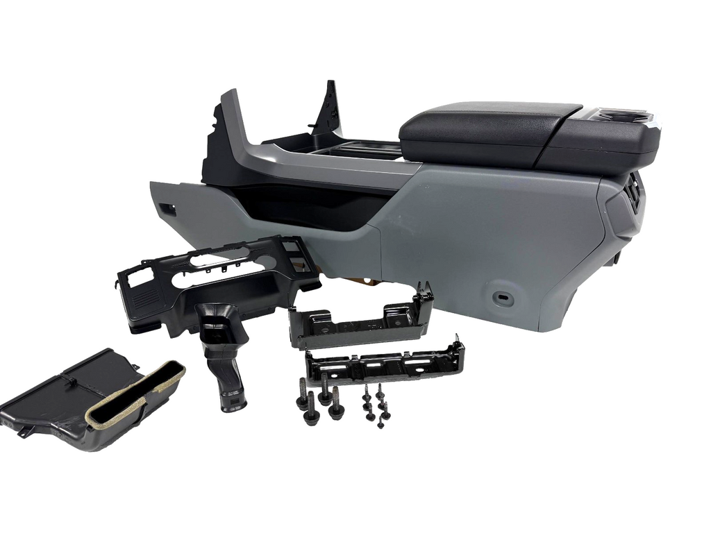 2021 - 2025 Ford F150 Center Console, Gray W/o Shifter XL XLT STX w/ Install Kit