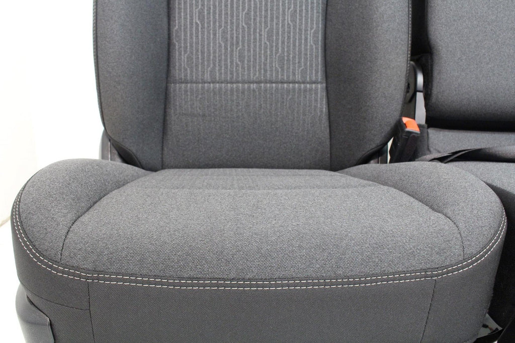 2002 - 2025 Dodge Ram Black & Gray Cloth Front Seats with Jump Seat Console
