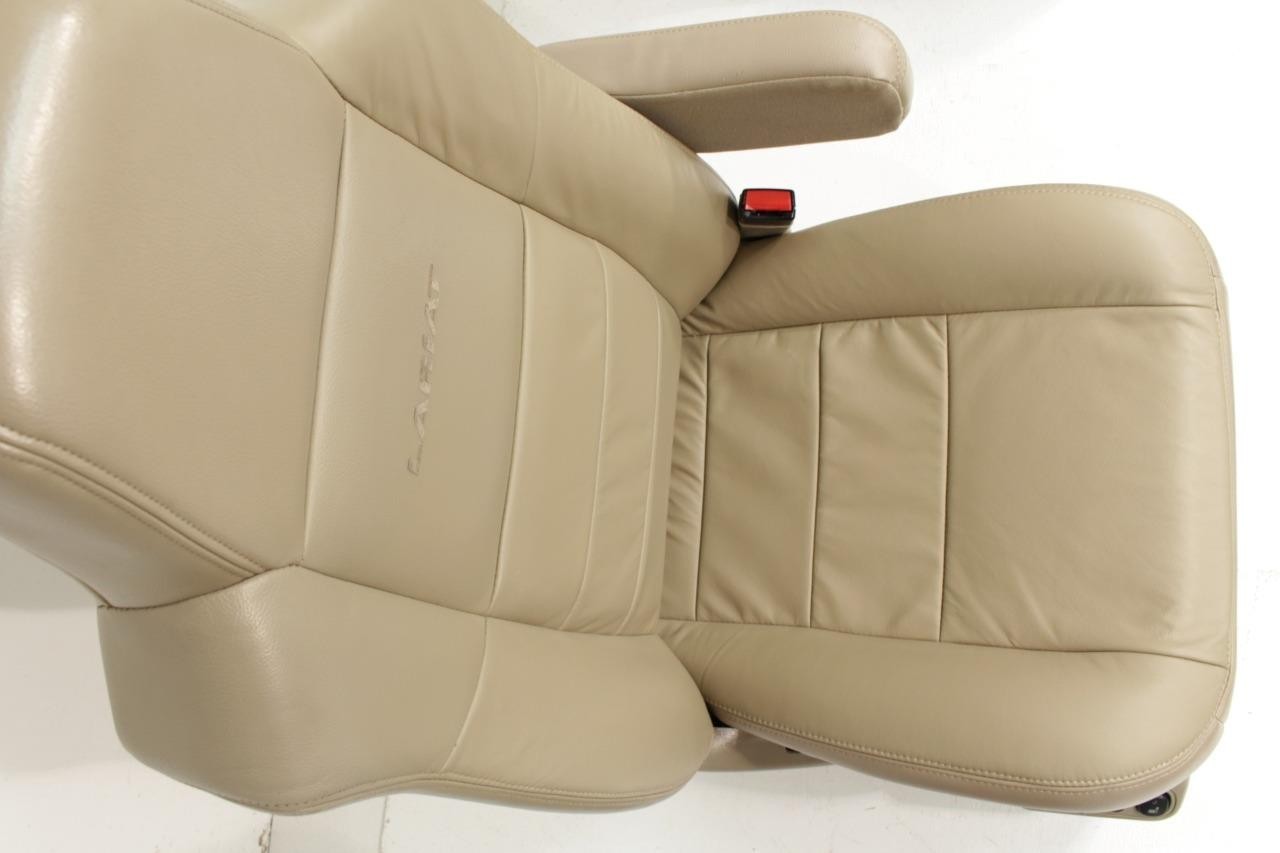1999 - 2007 Ford Super Duty Crew Seats Set, Power Heat Bucket Tan Leather Lariat