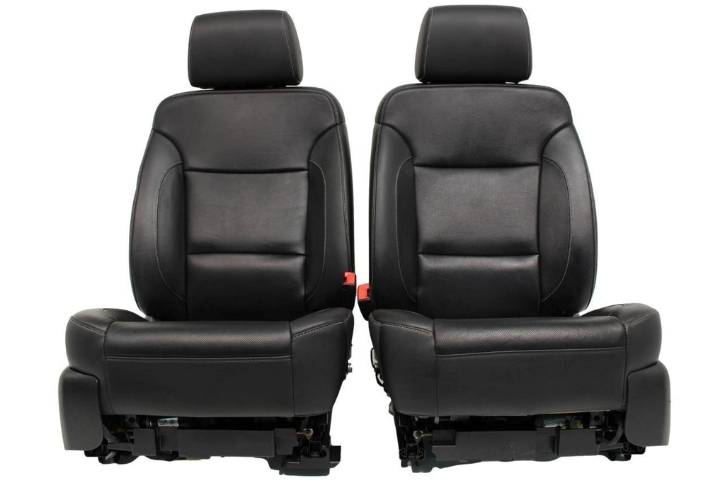 2014-2019 Sierra Chevy Silverado Front Seats, LTZ Black Leather, Heated Cooled