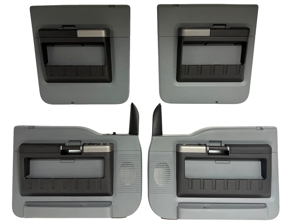 2011 - 2016 Ford Super Duty Crew Cab Door Panel Set, XLT Steel Gray & Black OEM