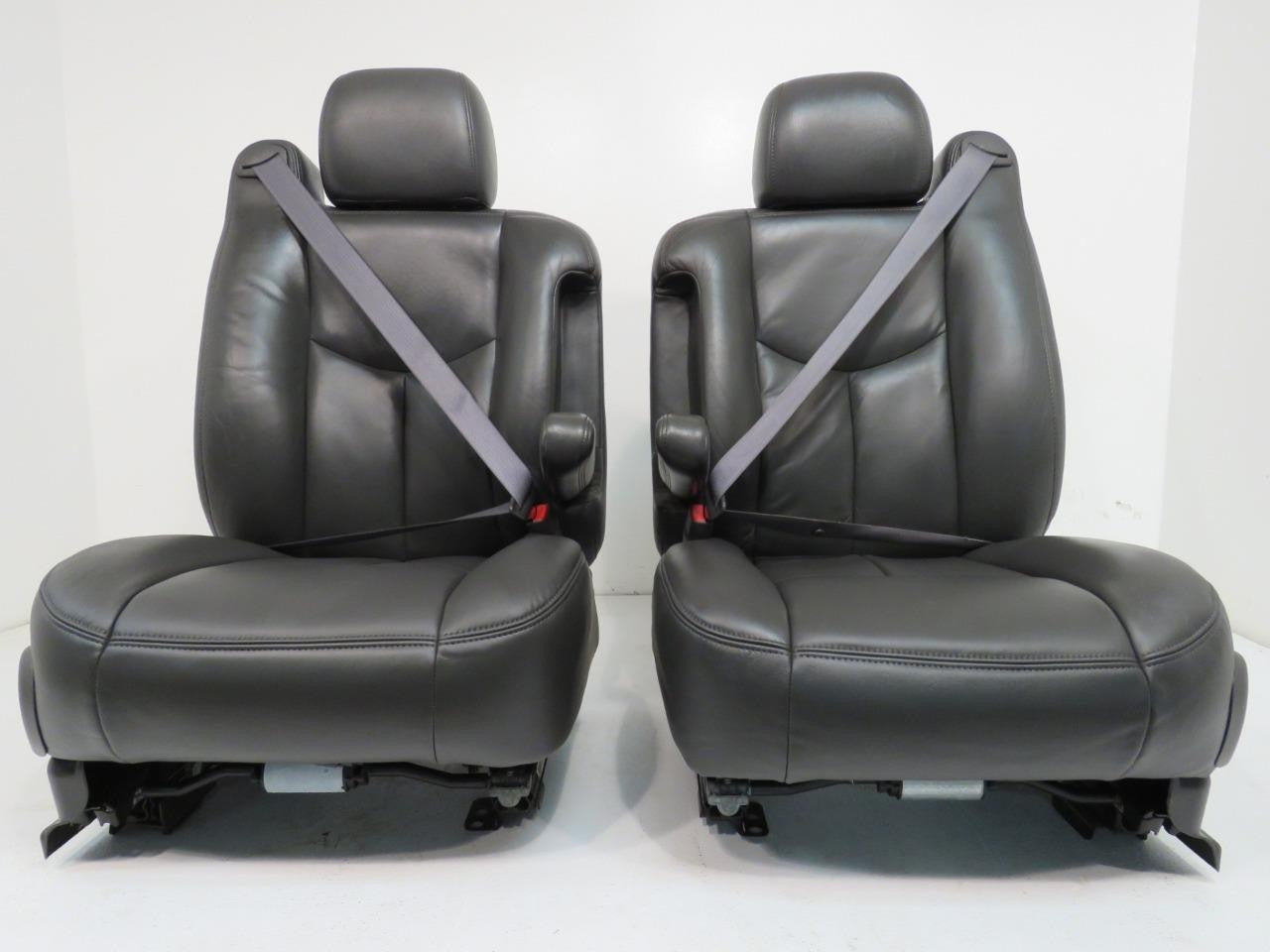 2003 - 2007 Sierra Silverado HD Seats, Dark Pewter Leather, Full Set Crew Cab